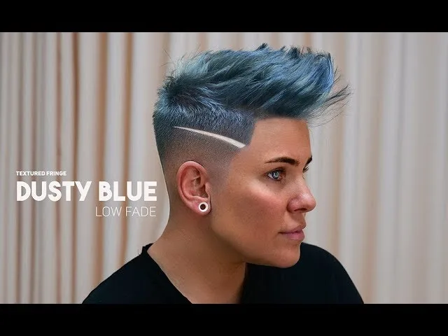 Pompadour Fringe with Low Taper Fade