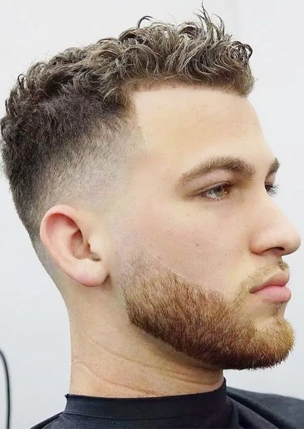 Short Curly Hair With Skin Fade