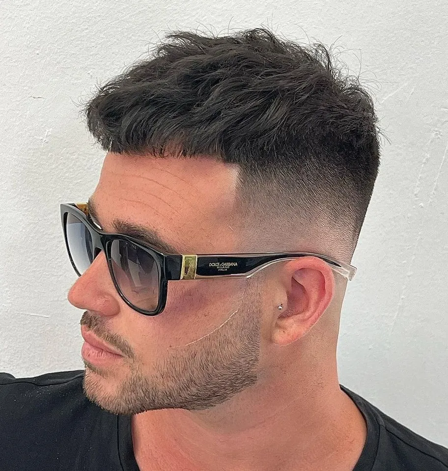 Low Taper Fade with Fringe