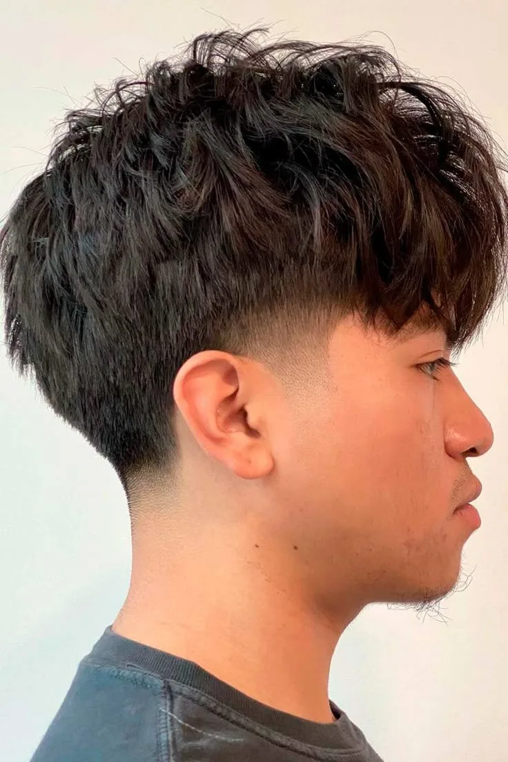 Asian Taper Fade with Messy Top