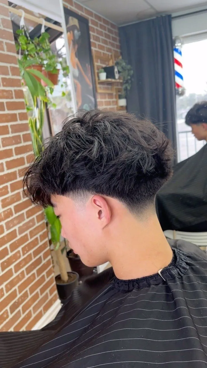 Mid Taper Fade Asian Straight Hair