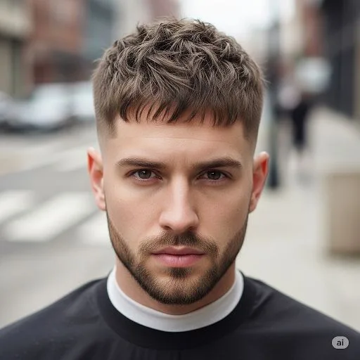 Textured Crop Taper Fade with Beard