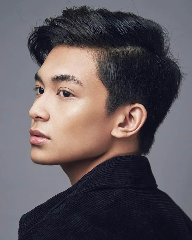 Asian Taper Fade with Side Swept Hair