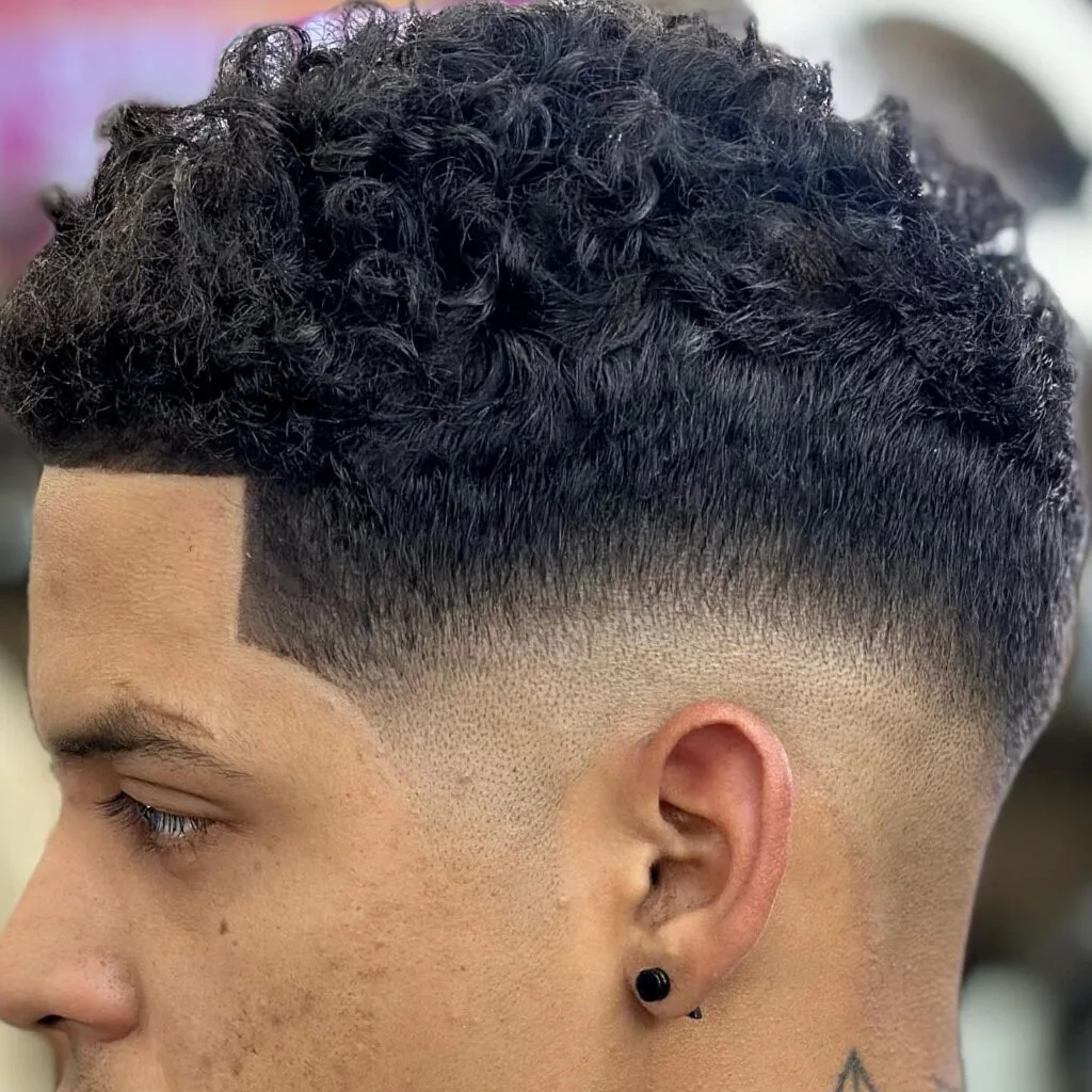 Classic Mid Taper Fade Curly Hair