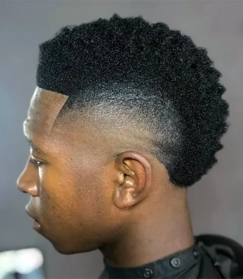 Burst Fade Afro Mohawk