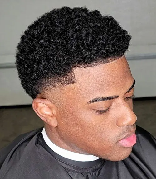 Curly Afro with Temp Fade and Skin Temp Fade