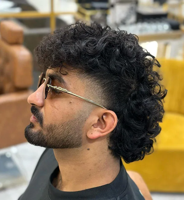 High Taper Mullet Curly Hair