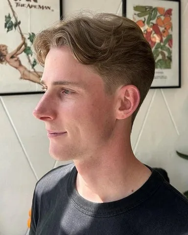 Curtain Bangs Mid Taper Fade Straight Hair