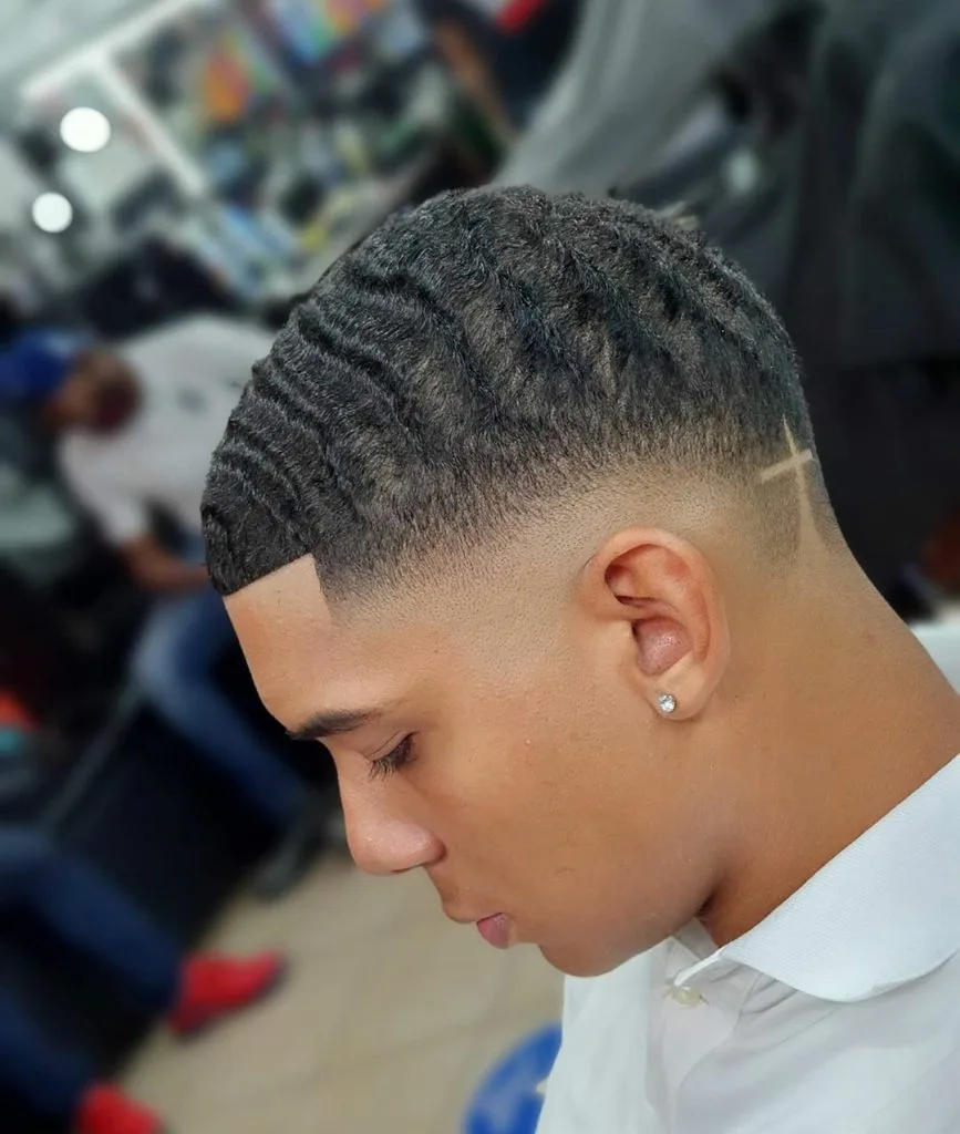 Mid Taper Fade with Waves