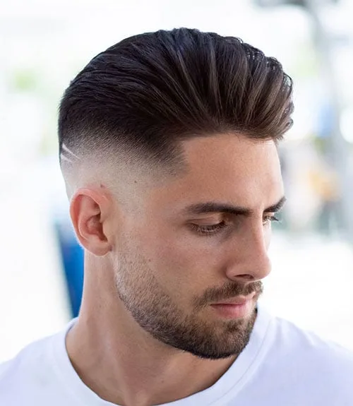 Middle Part Taper Fade with Volume