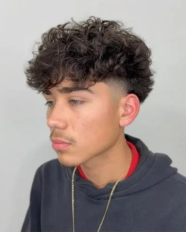 Messy Fringe Straight Hair Mid Fade Taper