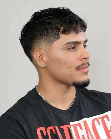 Mid Taper Fade Black Straight Hair
