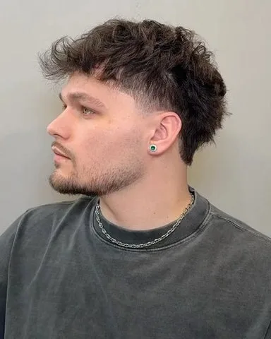 Mid Taper Fade Textured Fringe Straight Hair