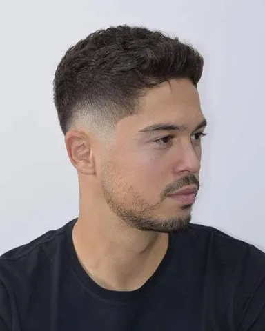Mid Taper Fade with Straight Quiff