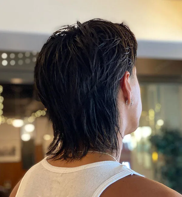 Sexy Modern High Taper Mullet from the Back