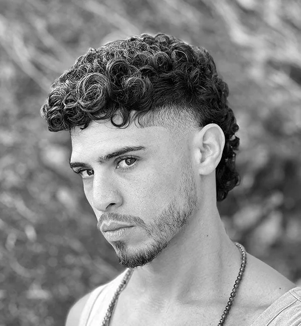 Permed High Taper Mullet