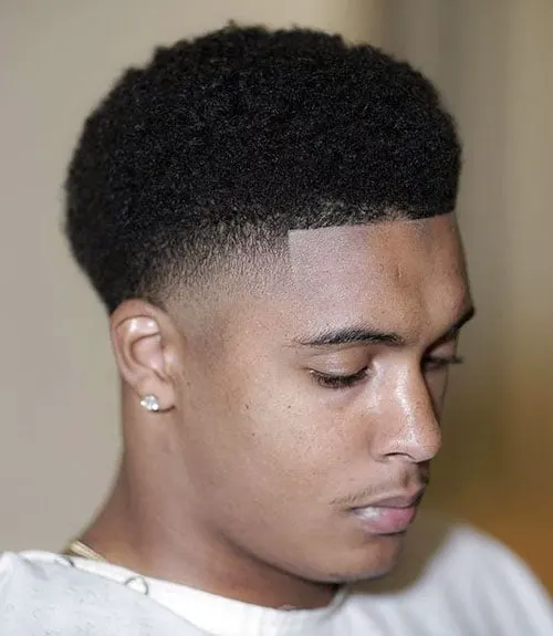 Short Afro Fade with Edge Up