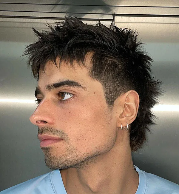 Spiky High Taper Mullet
