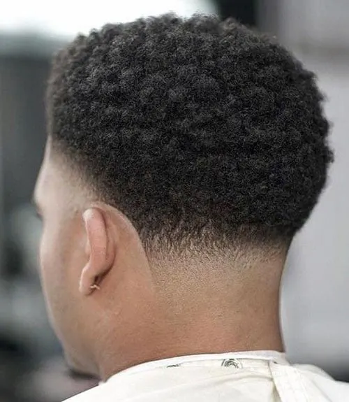 Temp Afro Fade with Tapered Neckline