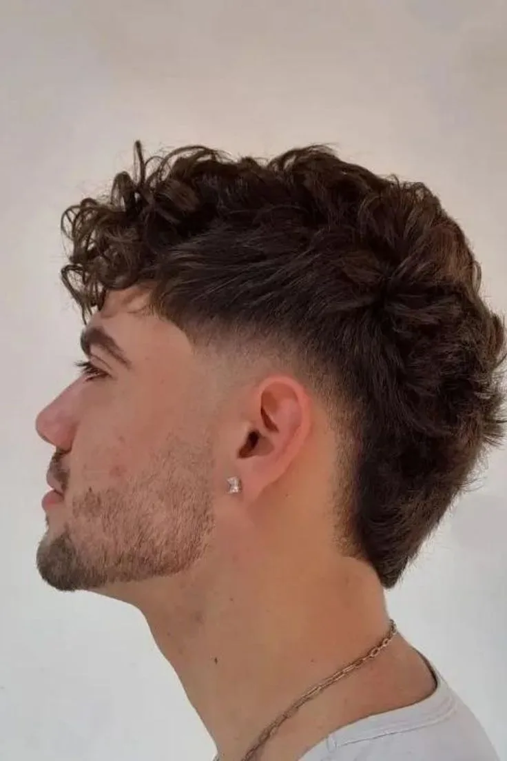 Wavy Low Taper Mullet Fade