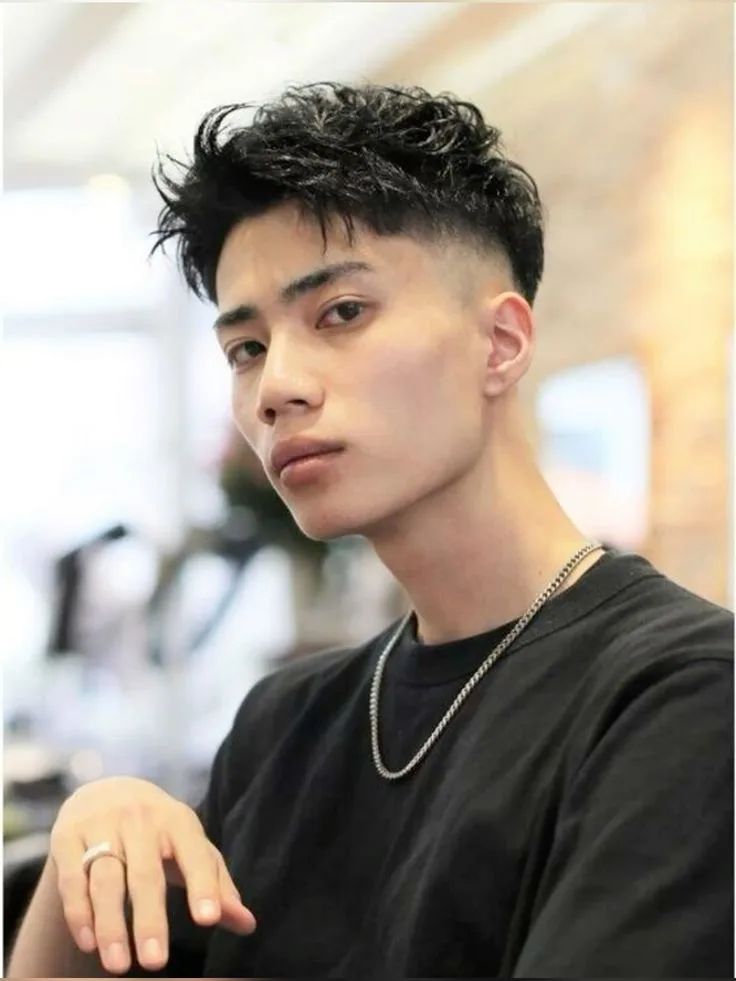 Low Taper Fade Middle Part Asian