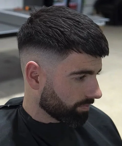 Drop Fade Crew Cut with cropped top and sharp faded edges for modern clean look