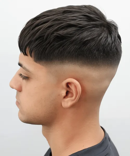 Mid skin fade haircut with neat faded sides and short textured top for balanced style
