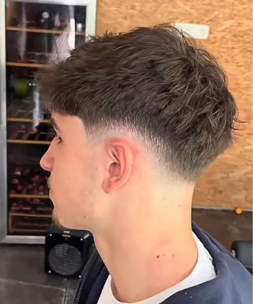 Mid blowout taper haircut