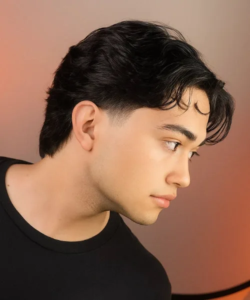 Middle Part Taper Fade with Curtains