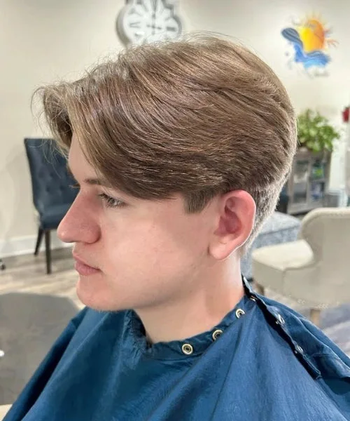 Middle Part Taper Fade for Straight Hair