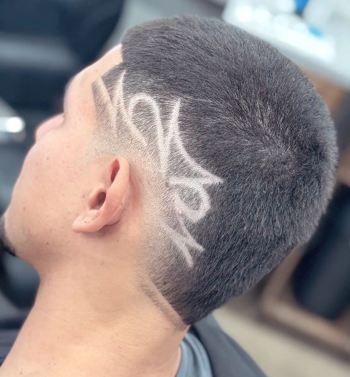Buzz Cut with Shaved Design