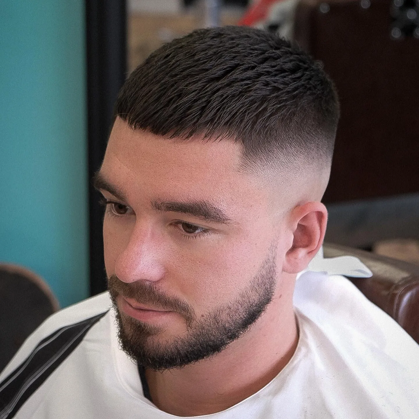 Forward-Brushed Buzz Cut Fade
