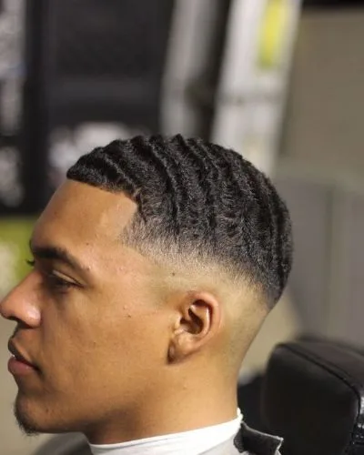 High Taper Fade with Waves