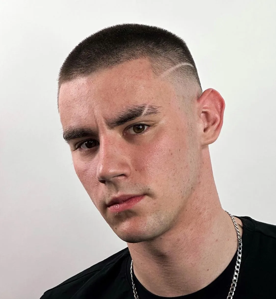 Shaved Line Buzz Cut Fade