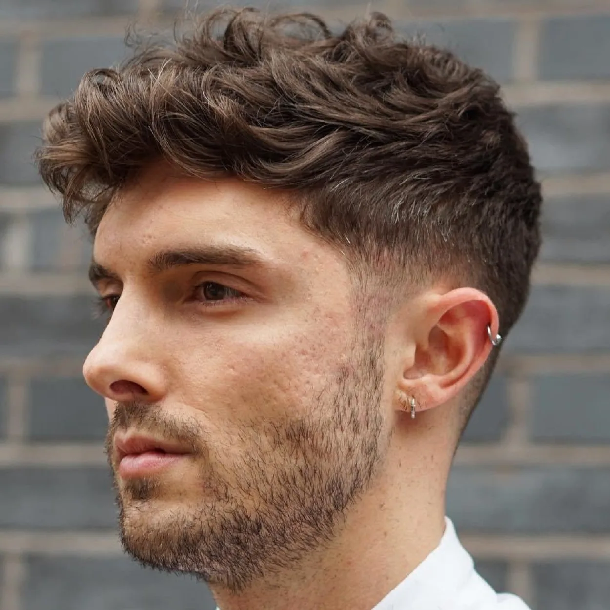 Wavy Textured Top Taper Fade
