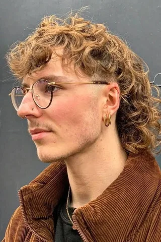 Blonde Curly Mullet for Men