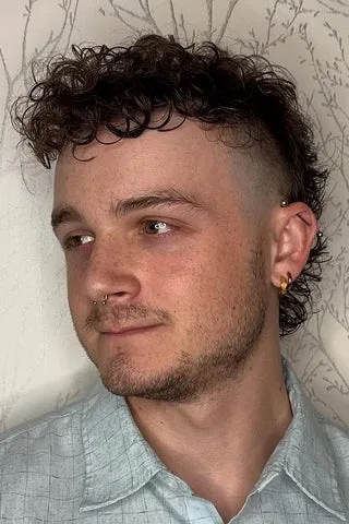 Curly Mullet Fade for Men