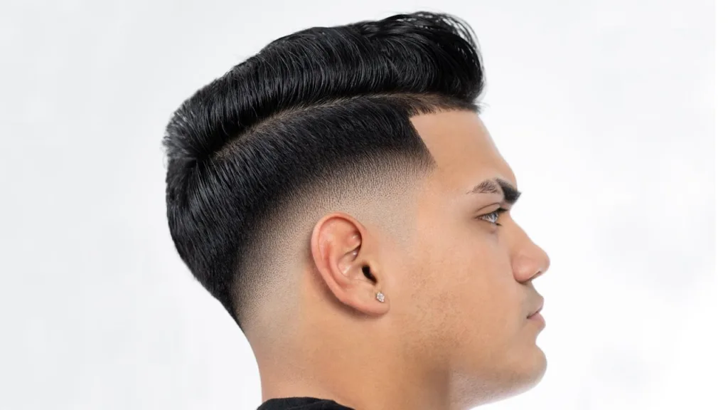 Side Part with Mid Drop Fade