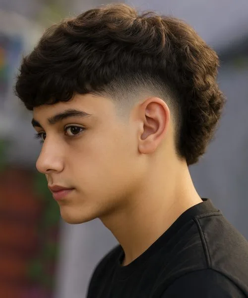 Burst Fade Mullet with Low Taper