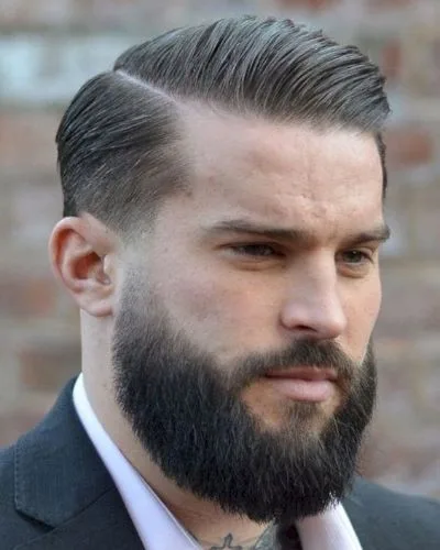 High Taper Fade Long Hair with Hard Part