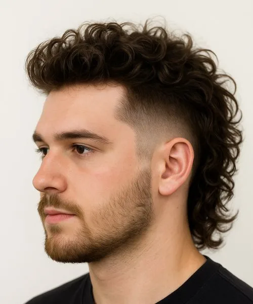 Fluffy Modern Mullet with Low Taper